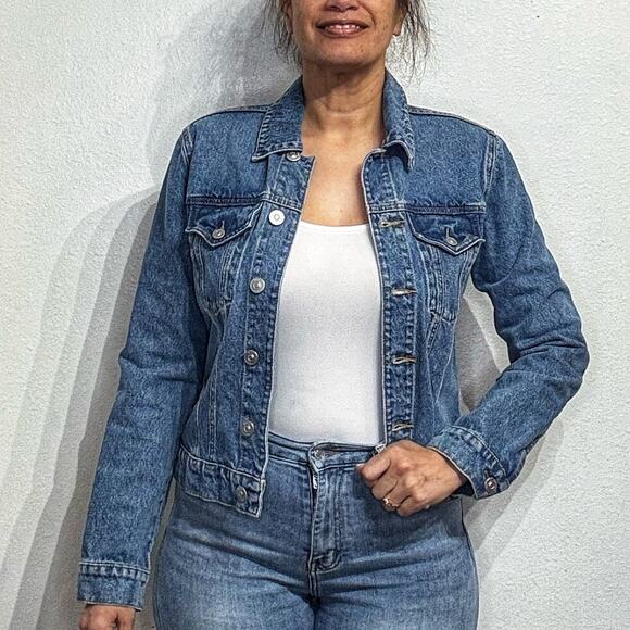Hudson Blue Denim Jean Jacket Sz S - Picture 1 of 12